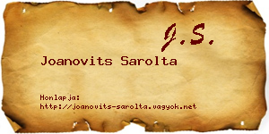 Joanovits Sarolta névjegykártya