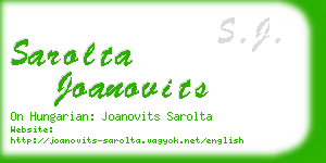 sarolta joanovits business card